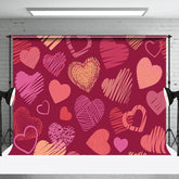 Aperturee - Aperturee Hot Pink Hearts Romantic Valentines Day Backdrop